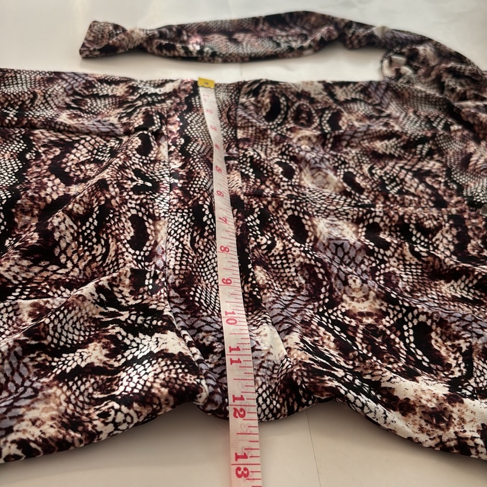 Snake skin keyhole midi dress long sleeve bodyCon animal print knee length dress - Picture 7 of 12